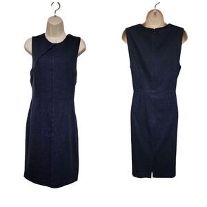 Banana Republic Womens Sleeveless Wool Blend Speck Shift Dress Navy Size 10